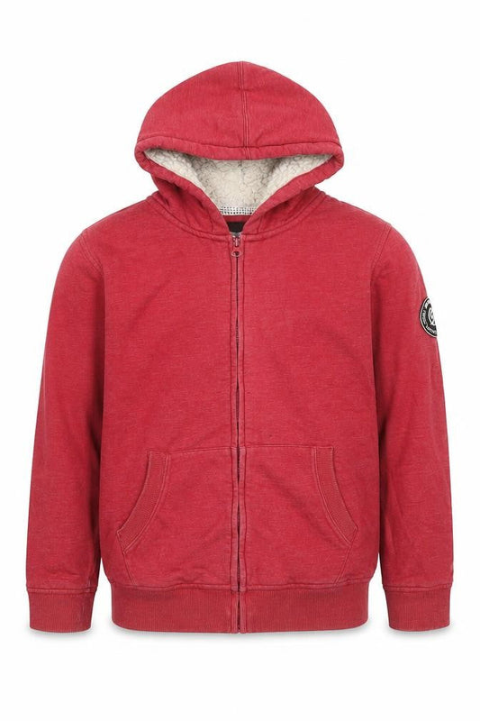 Surfanic Boys Red Hooded Lined Full Zip Fleece Jacket Size 164