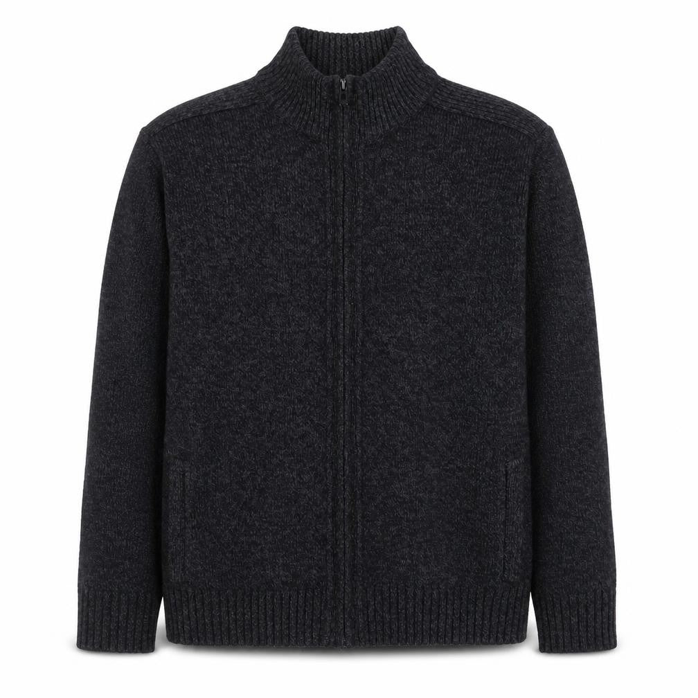Marks & Spencer Men's Black Acrylic Full Zip Knit Jacket L
