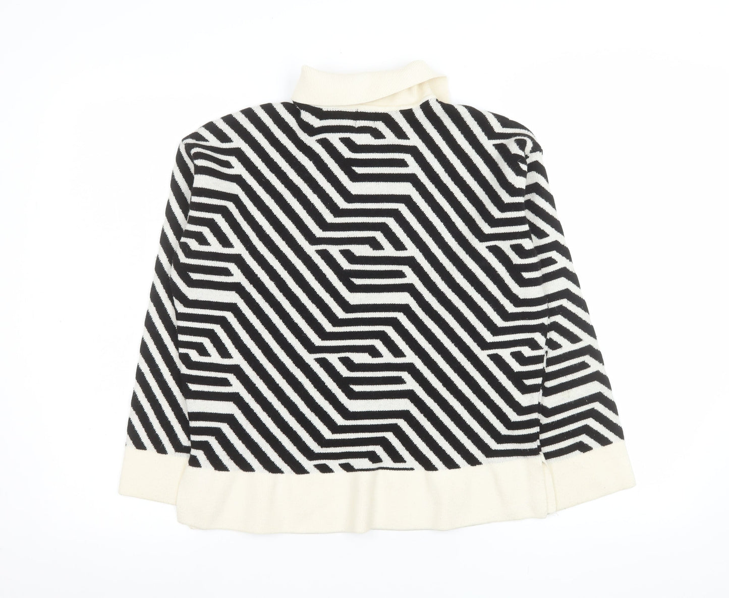 River Island Women’s Black Geometric Collared Knit Jumper Size S