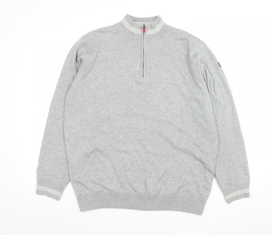 Stuburt Men's Grey 1/4 Zip Knit Jacket L Golf Sportswear