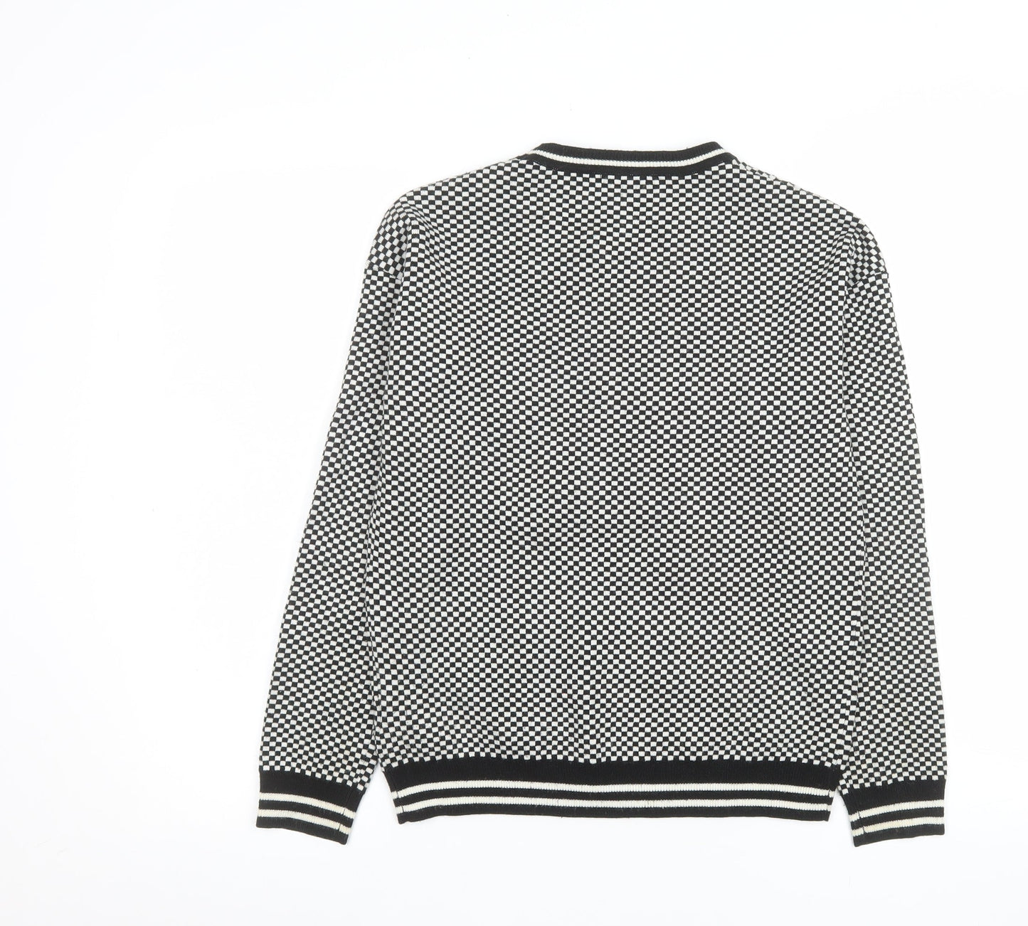 Splash Womens Black White Heart Geometric Knit Jumper Size 6