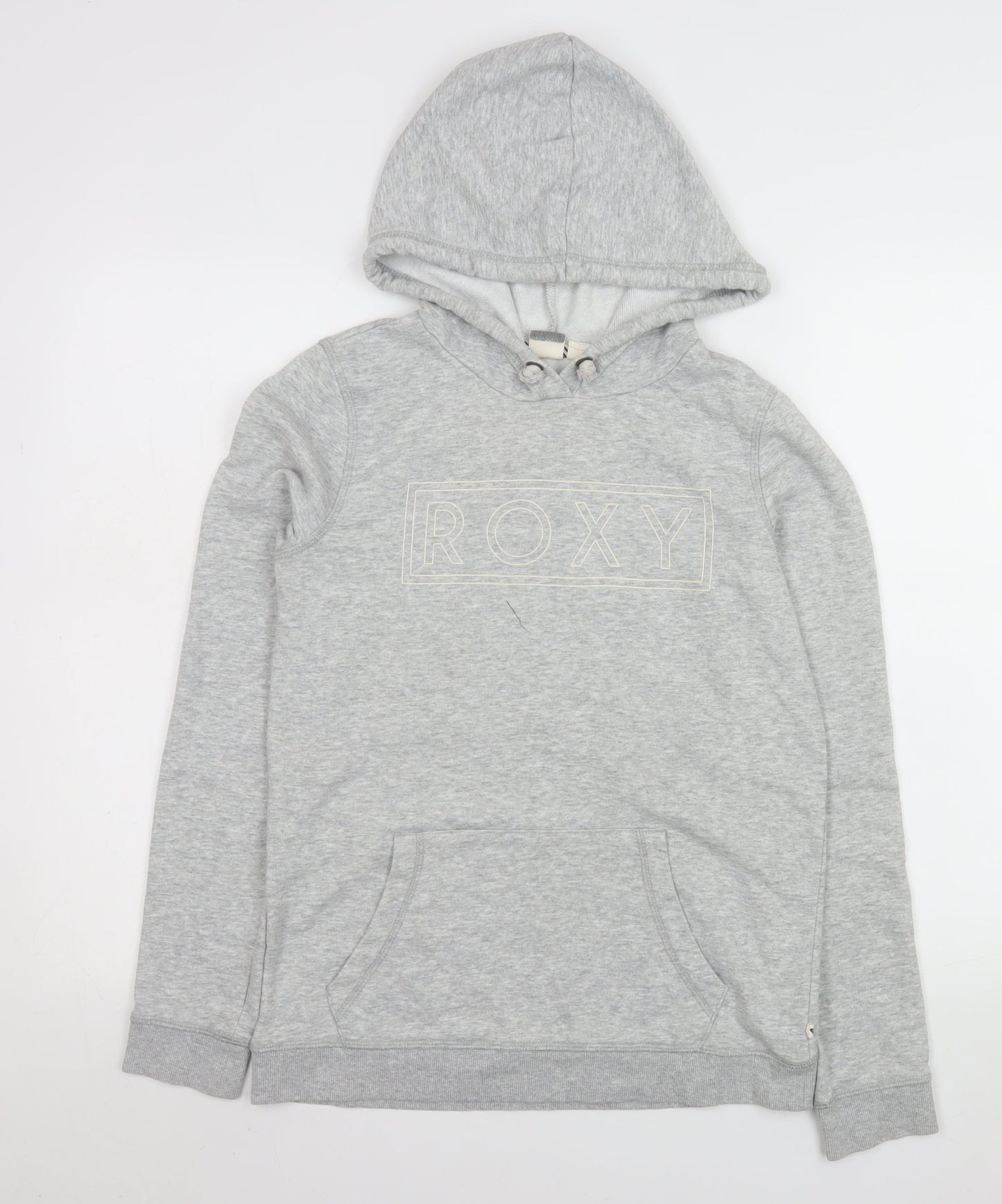Roxy Womens Grey Pullover Hoodie Small Cotton Blend Casual