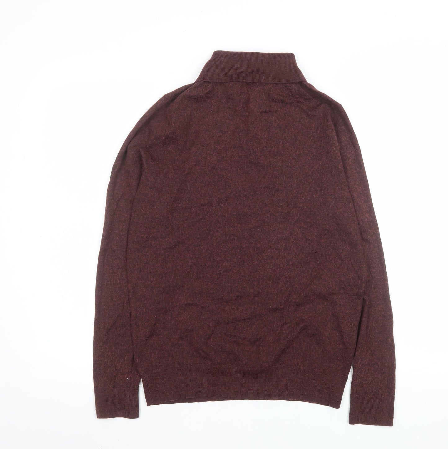 Lachlan Men’s Brown Wool Blend Collared Henley Jumper Medium