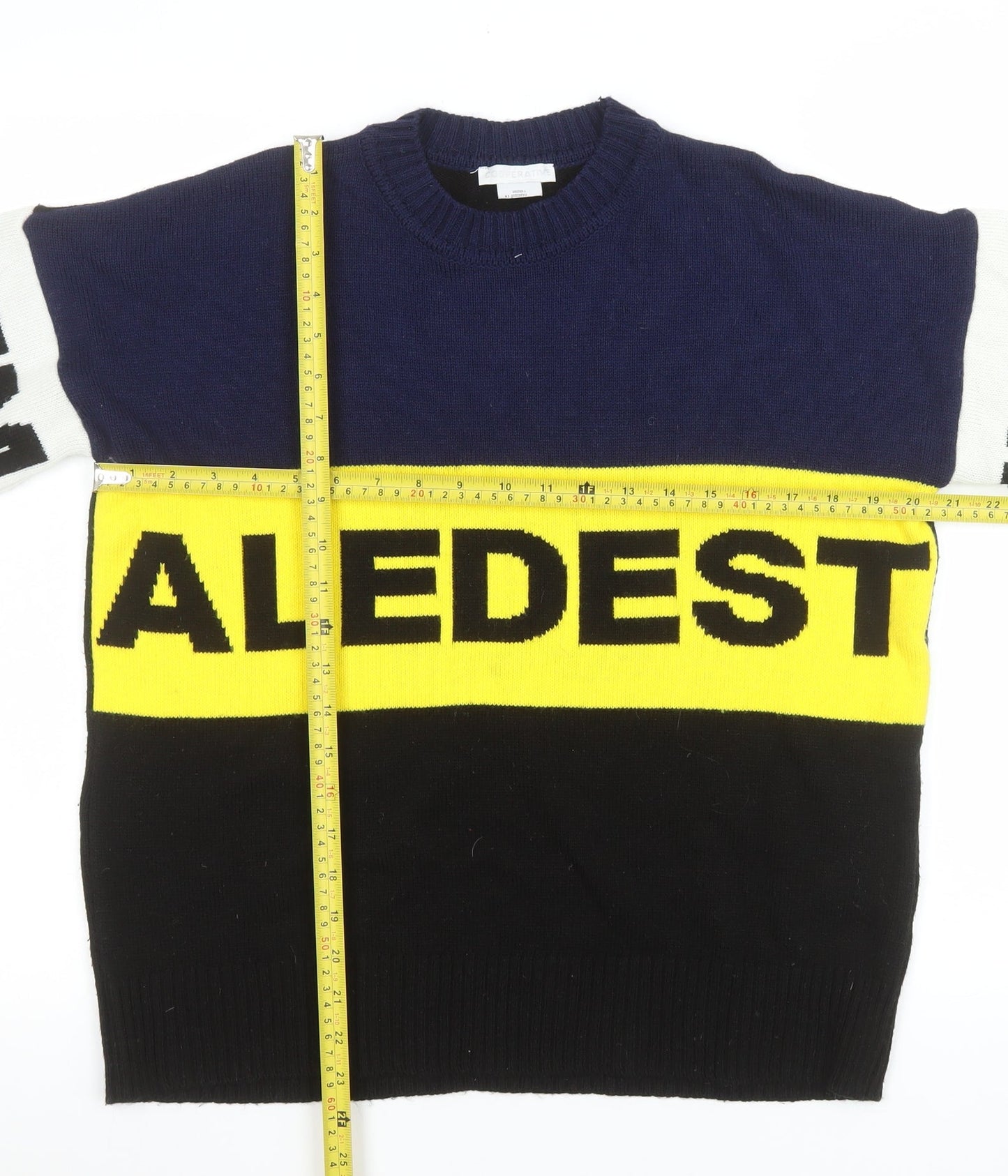 Cooperative Men's Multicoloured Crew Neck Pullover Jumper XS