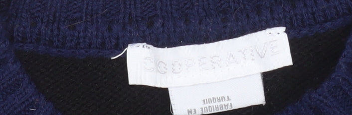 Cooperative Men's Multicoloured Crew Neck Pullover Jumper XS