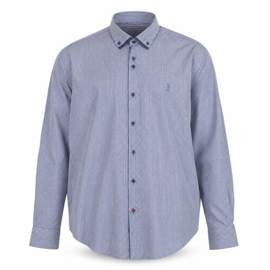 6th Sense Men's Blue Striped 3XL Egyptian Cotton Formal Shirt