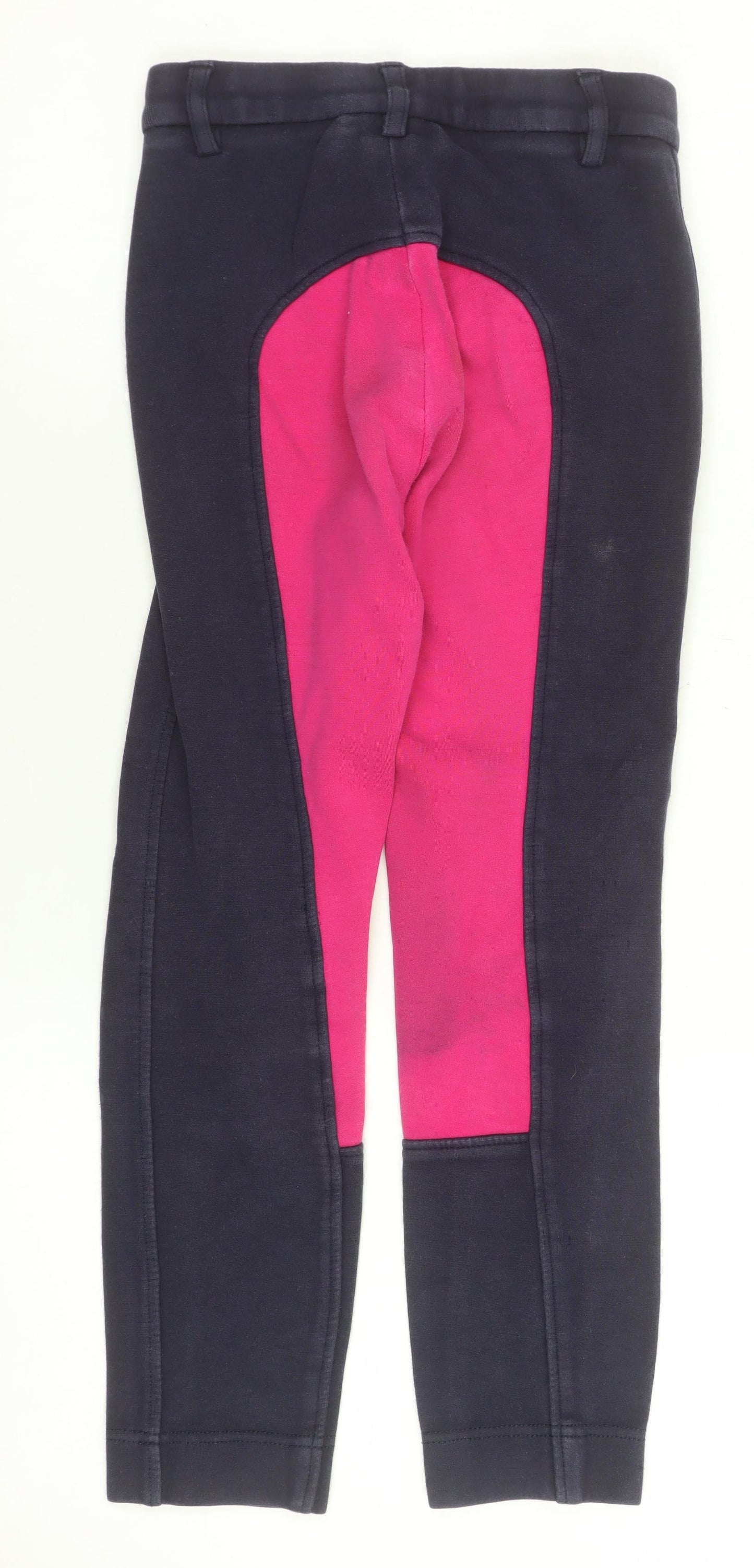 Wessex Girls Blue & Pink Riding Trousers 24 in Cotton Stretch Equestrian Breeches