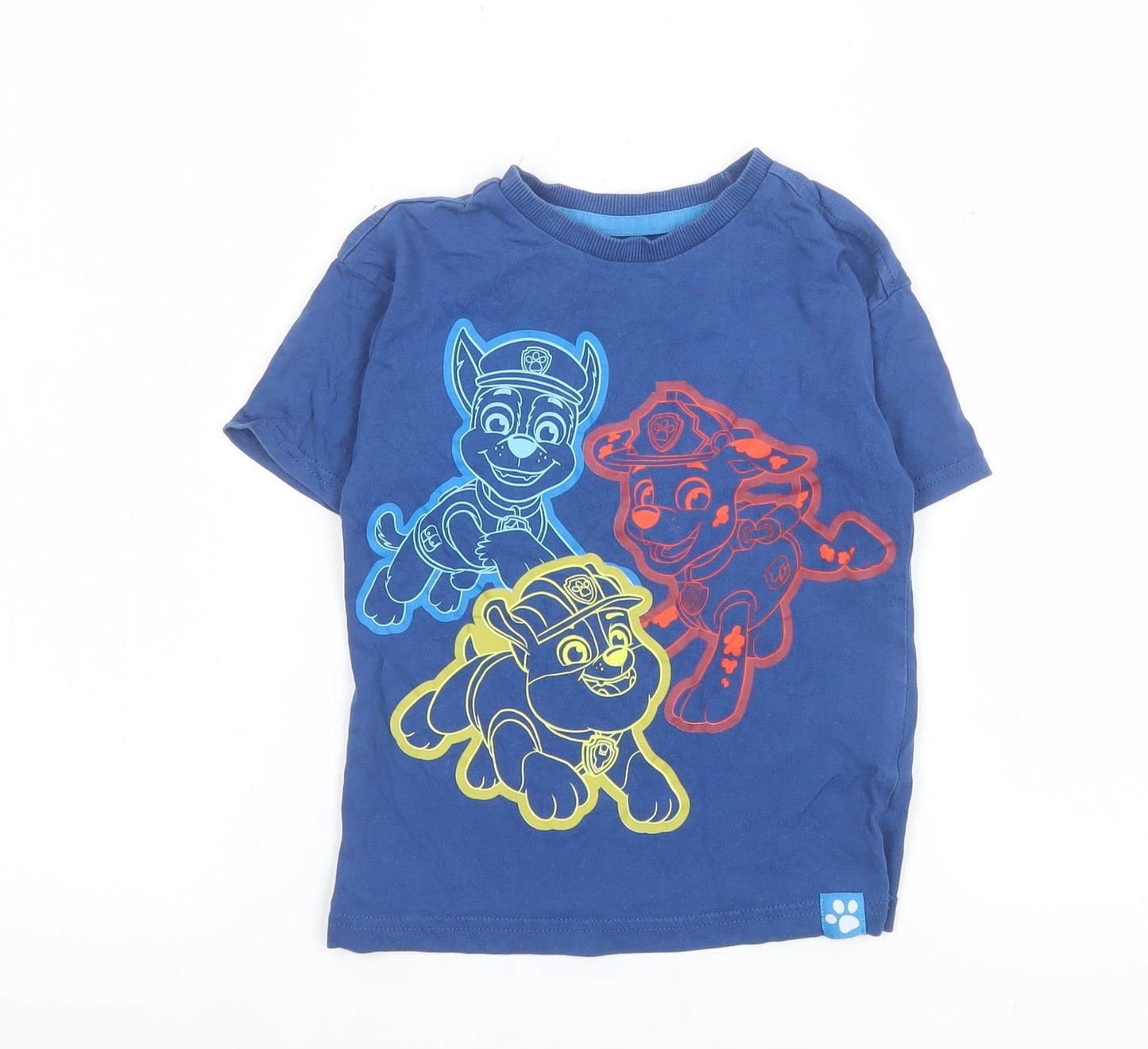 Dunnes Stores Boys Blue PAW Patrol Cotton T-Shirt 2-3 Years