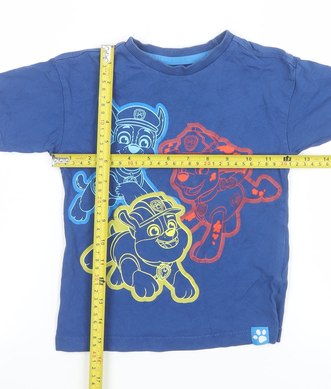 Dunnes Stores Boys Blue PAW Patrol Cotton T-Shirt 2-3 Years