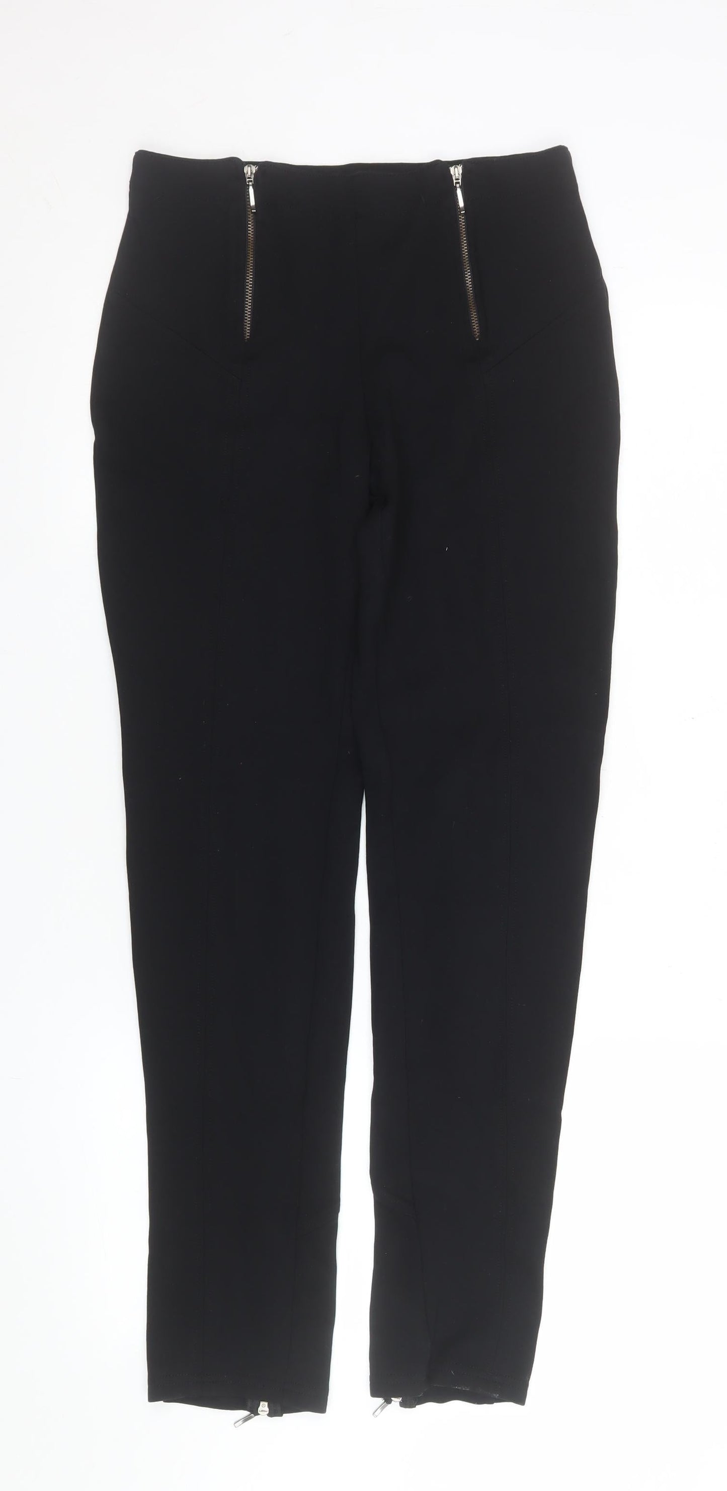 Maloka Women Black Slim Fit Stretch Trousers Size 10
