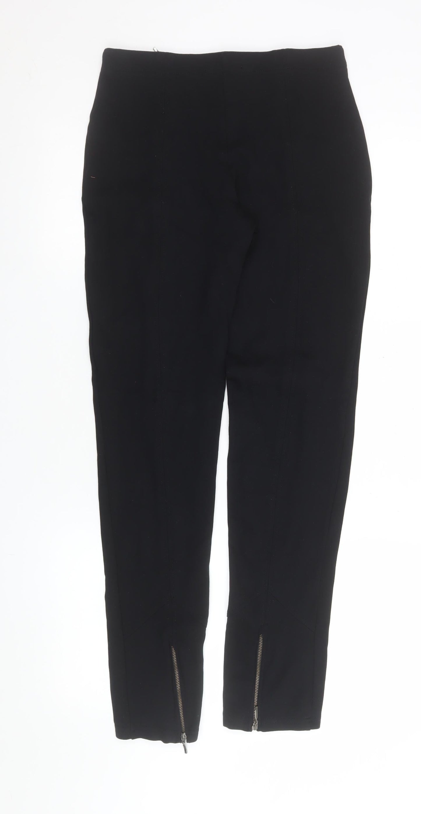 Maloka Women Black Slim Fit Stretch Trousers Size 10