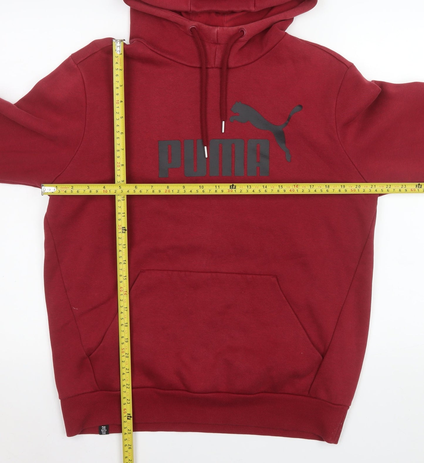 Puma Men's Red Pullover Hoodie Size M Graphic Logo Sportswear