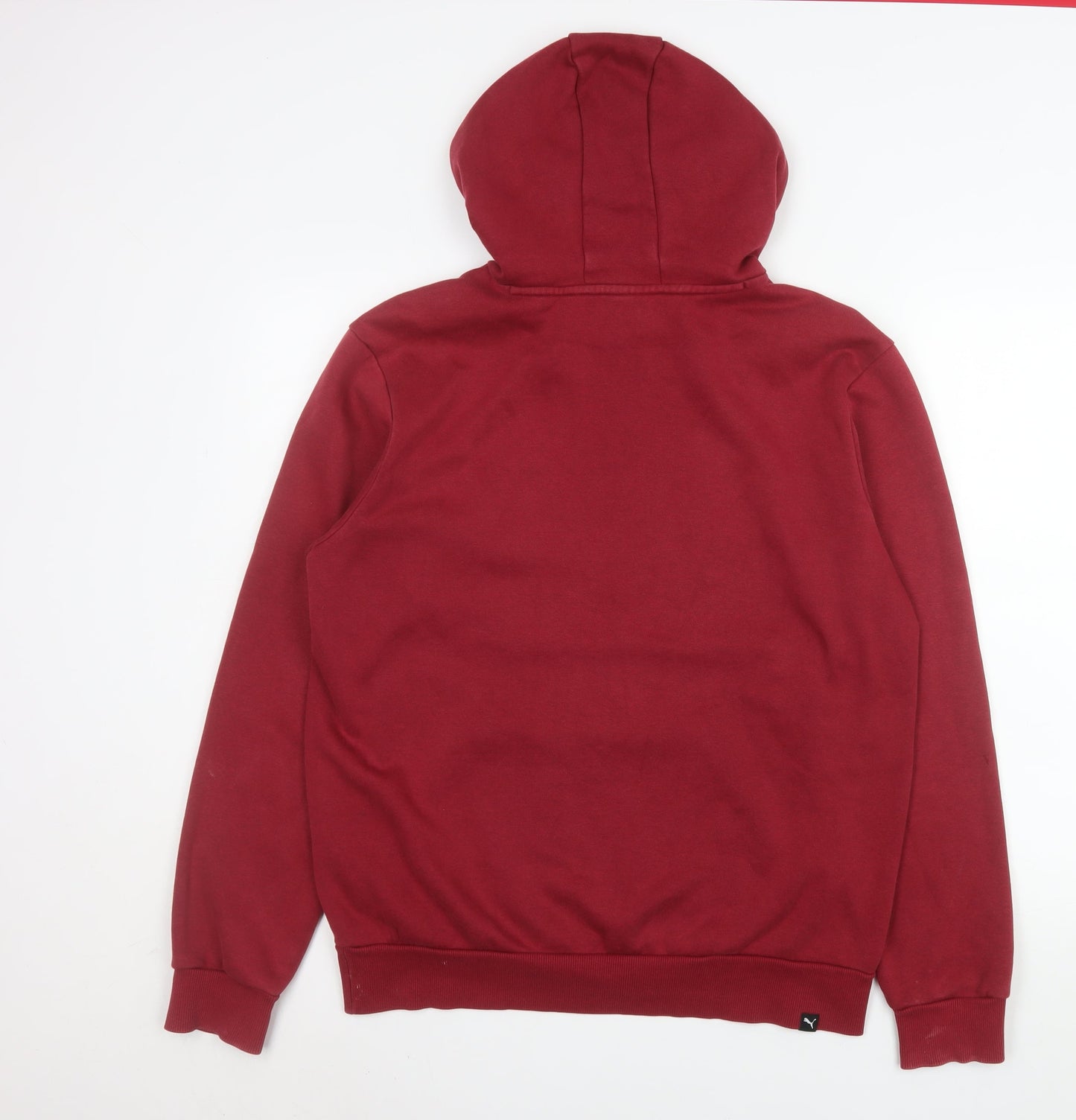 Puma Men's Red Pullover Hoodie Size M Graphic Logo Sportswear