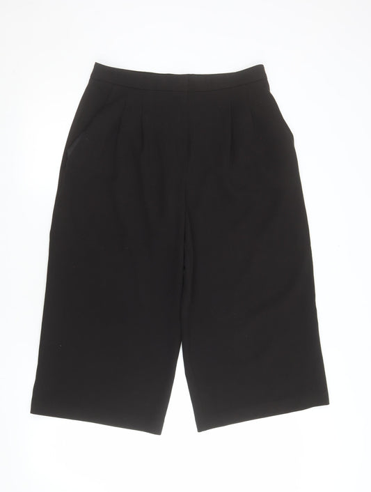 Dorothy Perkins Womens Black Culotte Shorts Size 10 Polyester Blend