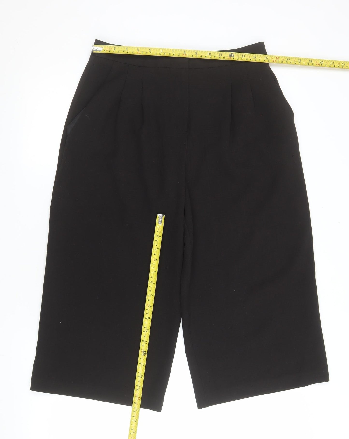 Dorothy Perkins Womens Black Culotte Shorts Size 10 Polyester Blend