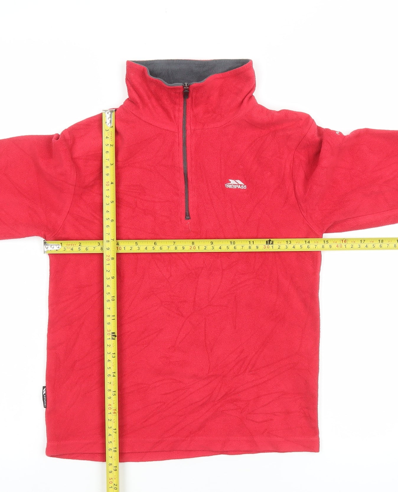 Trespass Boys Red Fleece 1/4 Zip Pullover Sweatshirt 9-10 Years