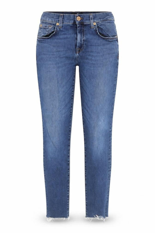 7 For All Mankind Women's Blue Skinny Stretch Jeans Size 28