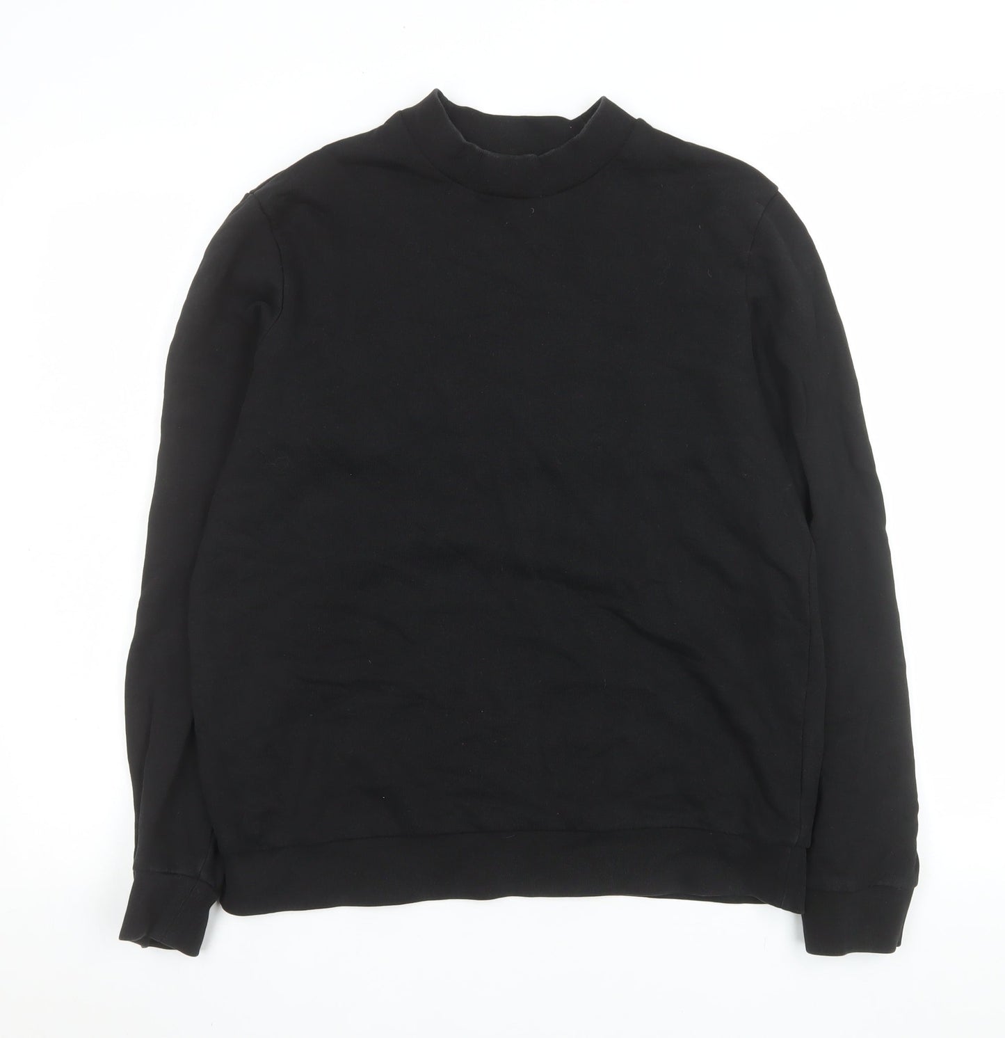 COS Men's Black Cotton Crew Neck Long Sleeve Sweatshirt L