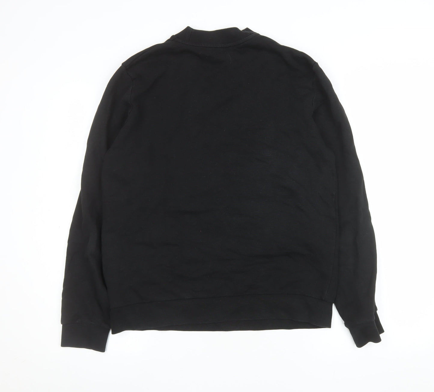 COS Men's Black Cotton Crew Neck Long Sleeve Sweatshirt L