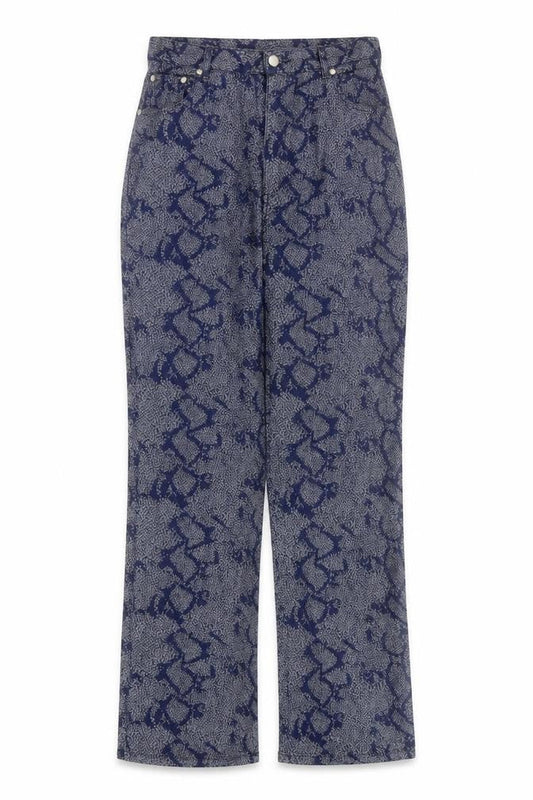 Aftershock Womens Blue Animal Print Straight Leg Trousers Size M