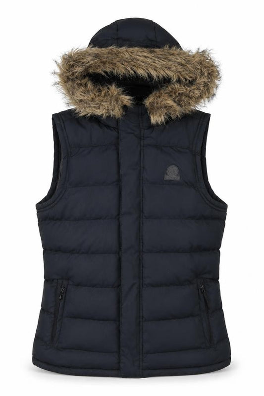 TOG24 Women's Black Size 10 Hooded Puffer Waistcoat Gilet