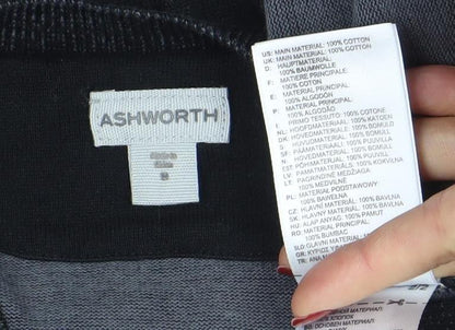 Ashworth Men's Black Cotton V-Neck Golf Jumper Size M