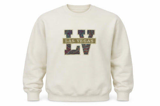 Lee Mens Beige XL Las Vegas Embroidered Fleece Sweatshirt