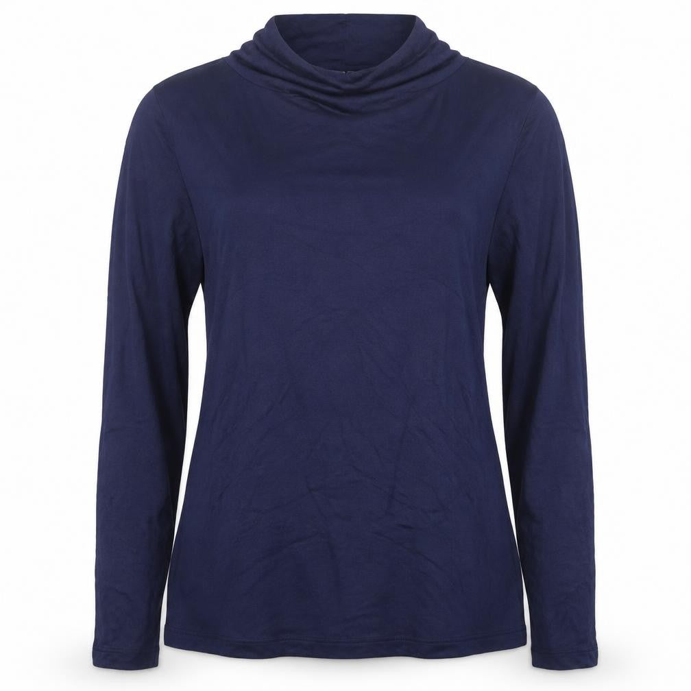 Jaeger Women's Blue Long Sleeve Viscose Basic Blouse Size 16