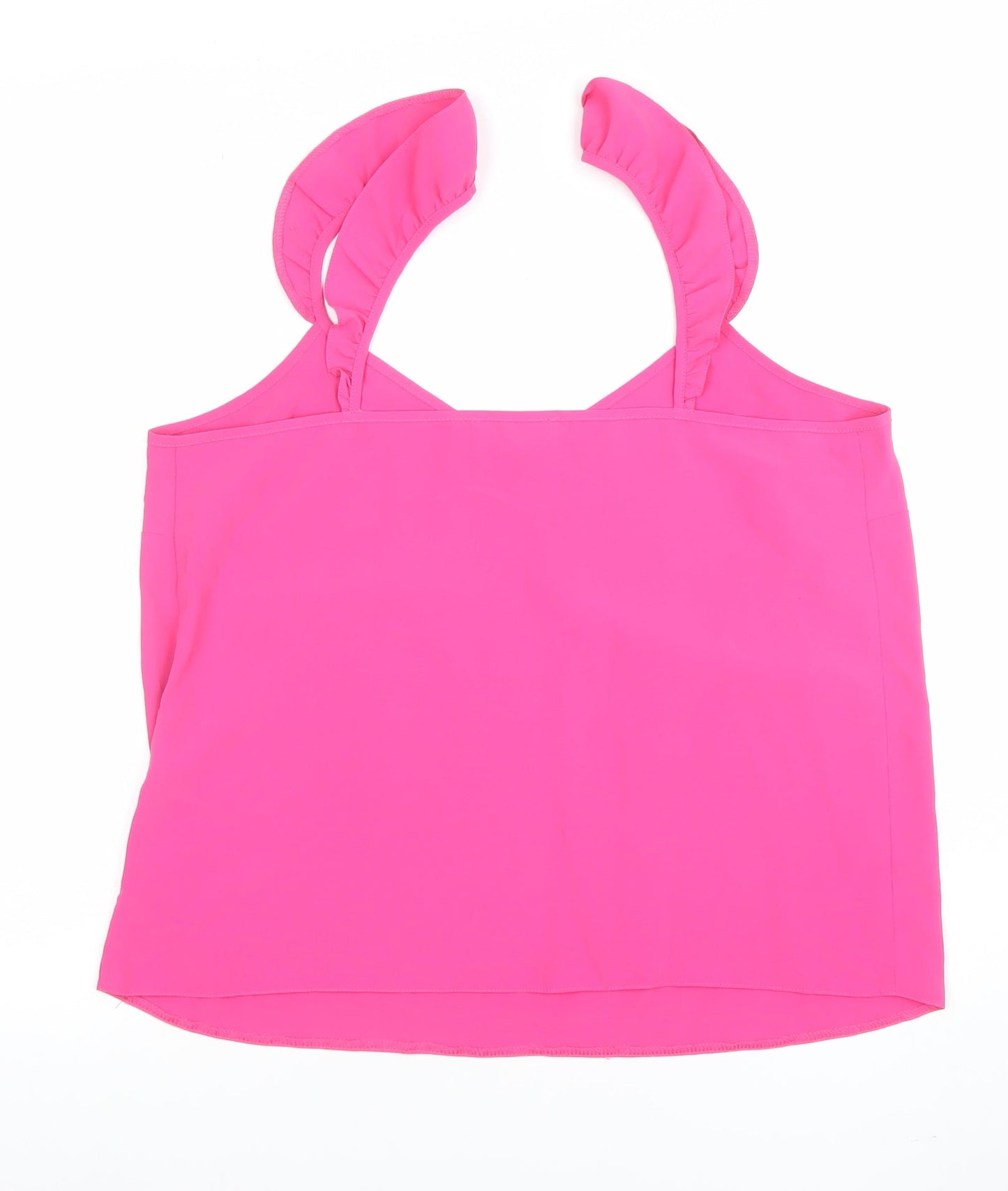 Lipsy London Womens Pink Size 14 Ruffle Strap Camisole Top