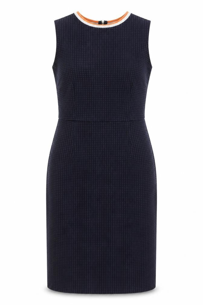 Next Women's Blue Check Bodycon Sleeveless Work Dress UK 12