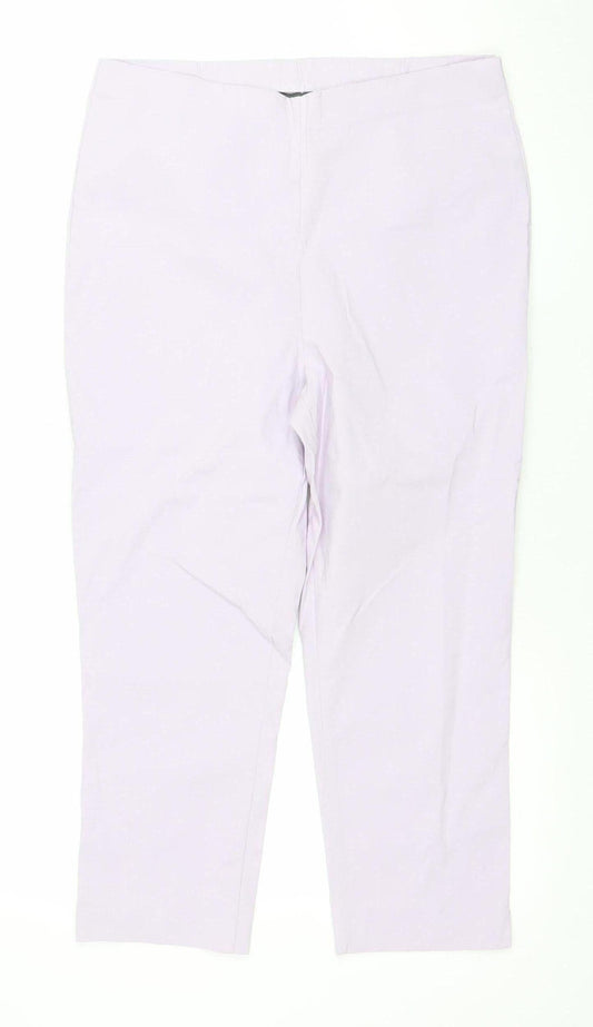 Bonmarché Women’s Purple Stretch Cotton Trousers Size 12