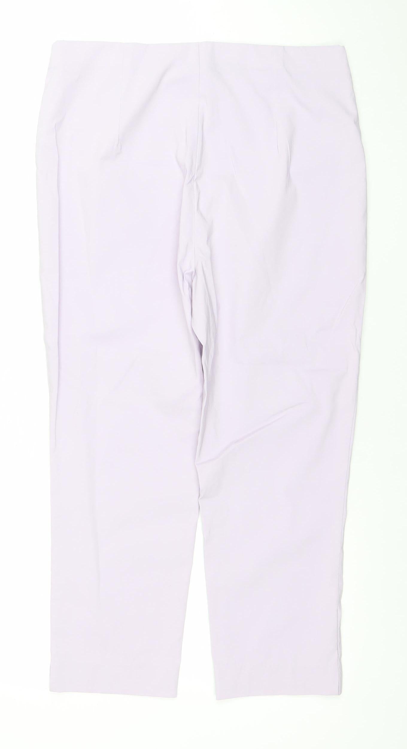 Bonmarché Women’s Purple Stretch Cotton Trousers Size 12