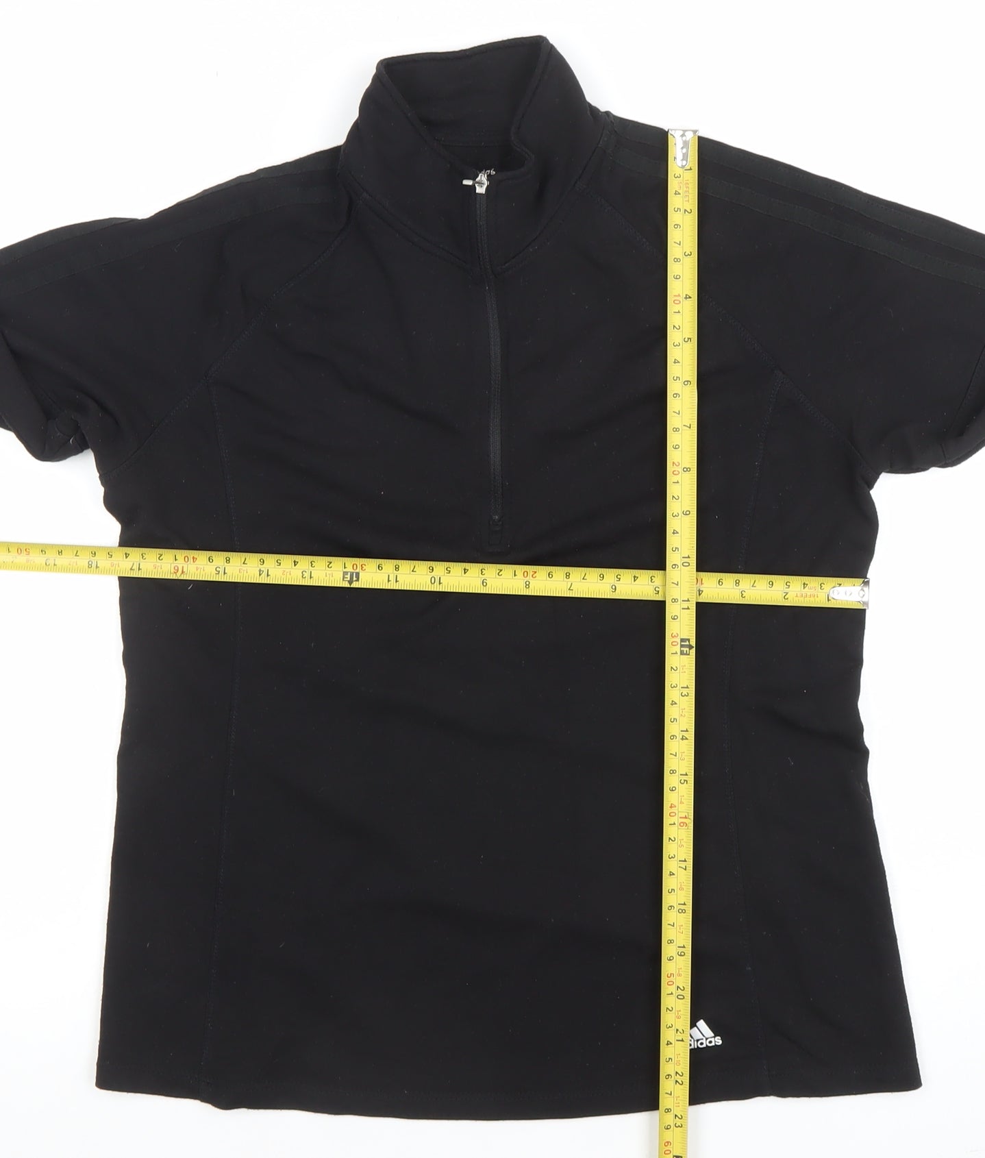 Adidas Womens Black Long Sleeve 1/4 Zip Golf Top Size M