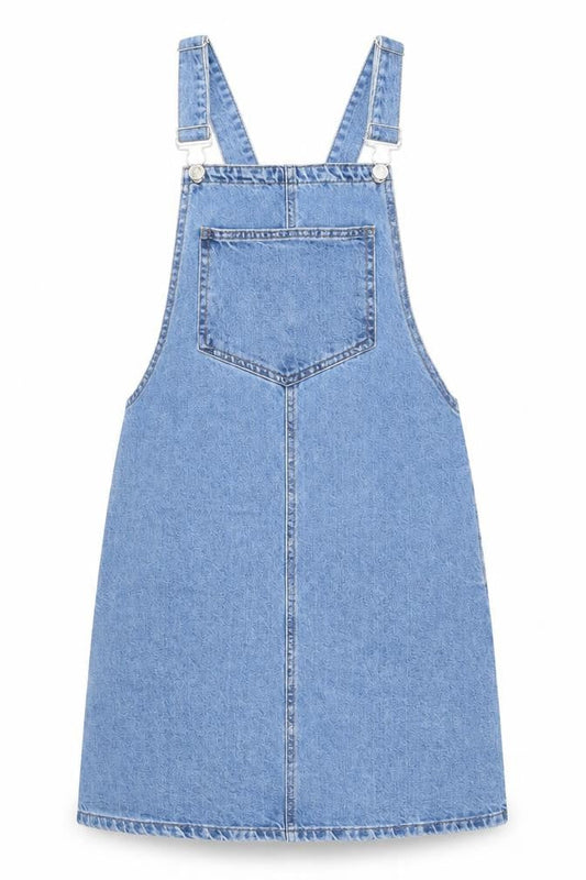 Denim Co. Women's Blue Cotton Pinafore Dress Size 10