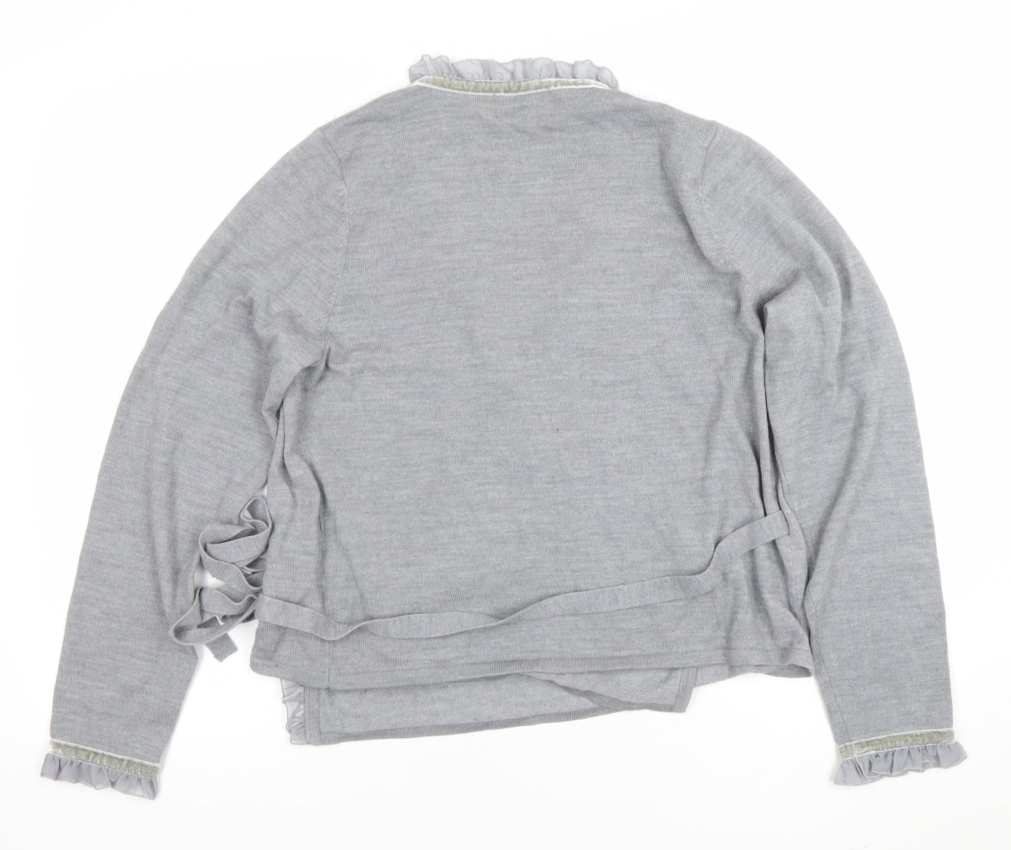 Paul Costelloe Dressage Women’s Grey Wool Wrap Jumper Size 4