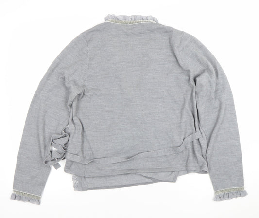 Paul Costelloe Dressage Women’s Grey Wool Wrap Jumper Size 4