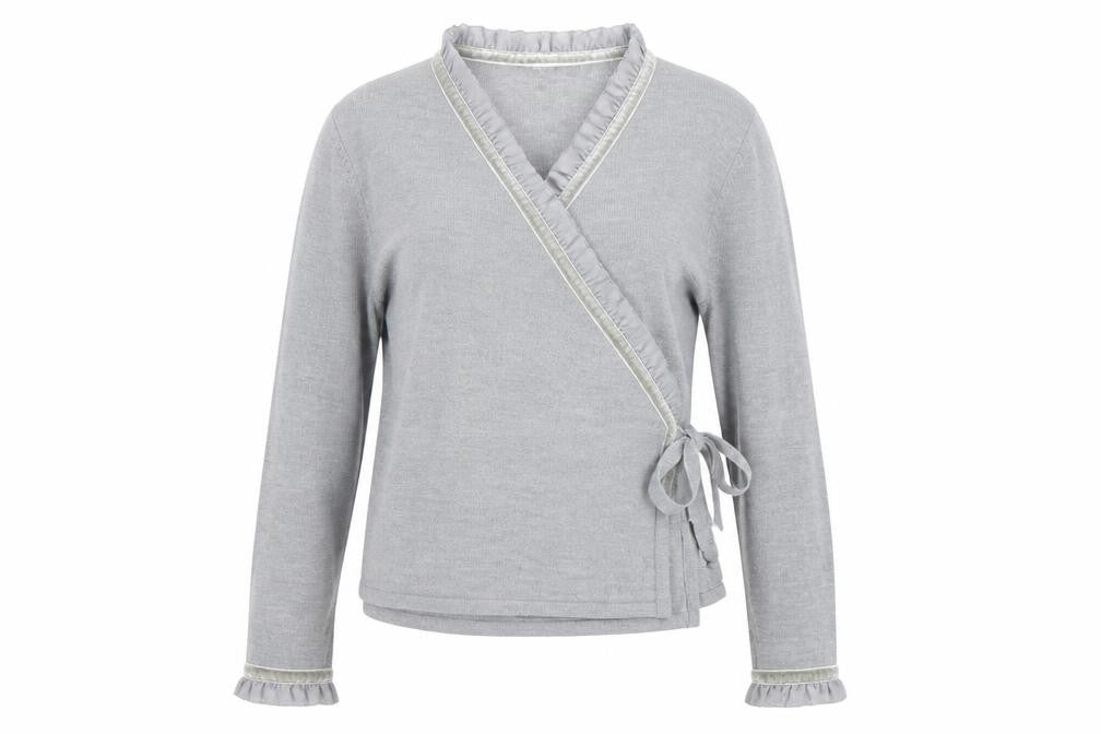Paul Costelloe Dressage Women’s Grey Wool Wrap Jumper Size 4
