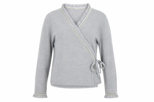 Paul Costelloe Dressage Women’s Grey Wool Wrap Jumper Size 4