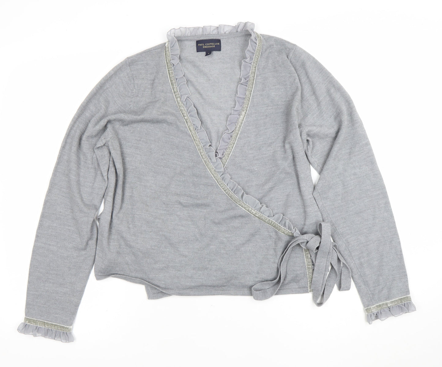 Paul Costelloe Dressage Women’s Grey Wool Wrap Jumper Size 4