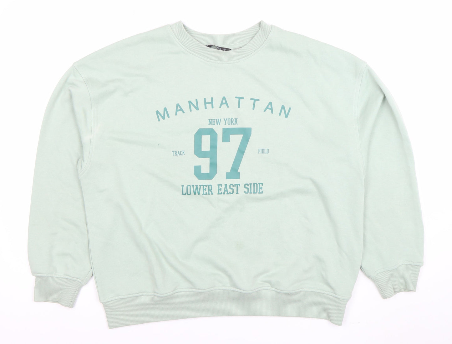 Dunnes Women Light Green Manhattan 97 Crew Neck Sweatshirt Size M