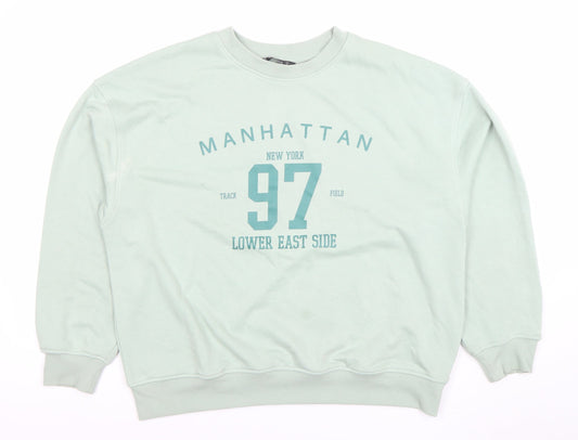 Dunnes Women Light Green Manhattan 97 Crew Neck Sweatshirt Size M
