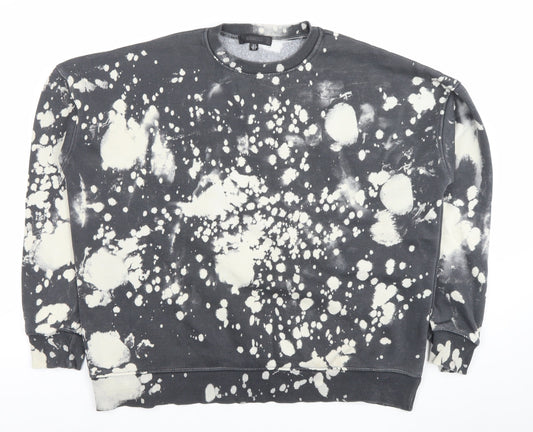 Missguided Women Black & White Tie Dye Pullover Sweatshirt UK 8