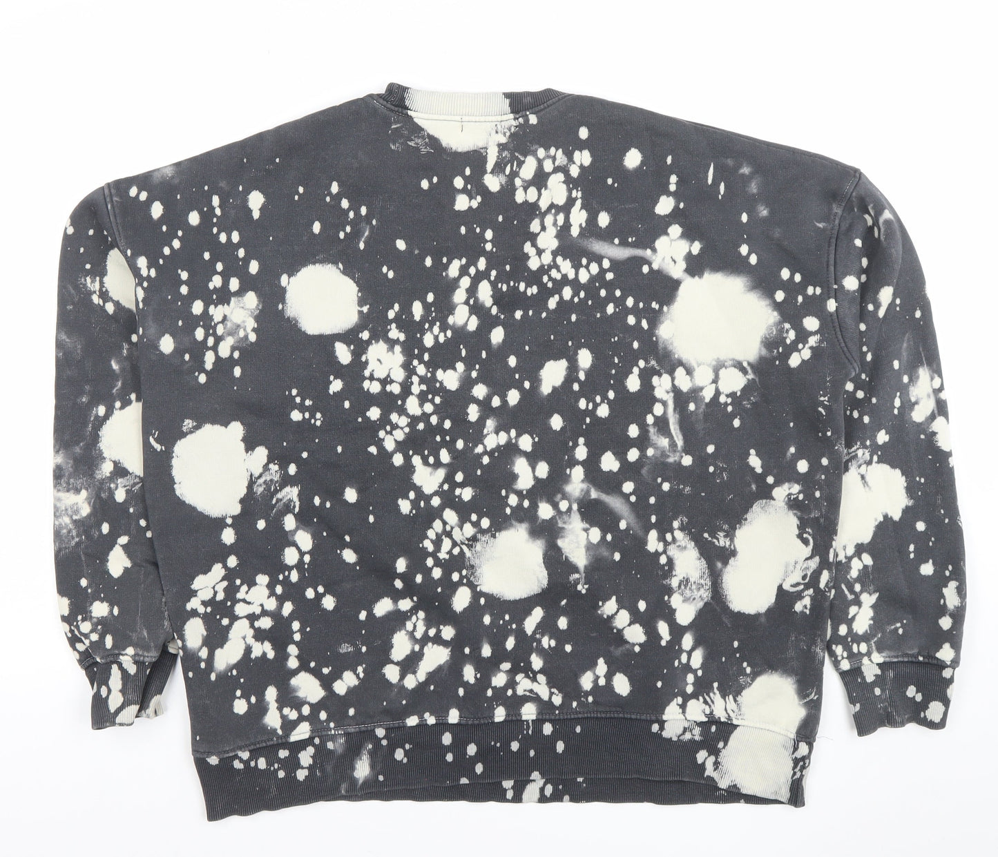 Missguided Women Black & White Tie Dye Pullover Sweatshirt UK 8