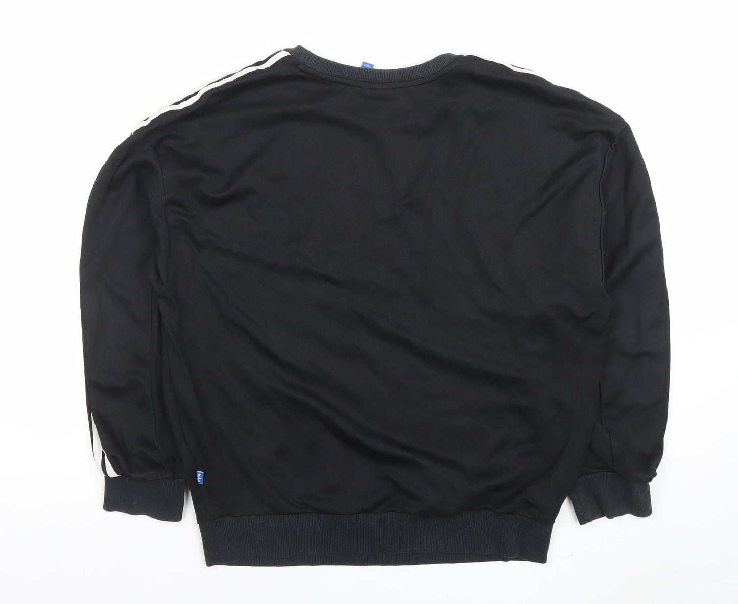 Adidas Women Black Crew Neck Pullover Sweatshirt Size S Cotton Blend