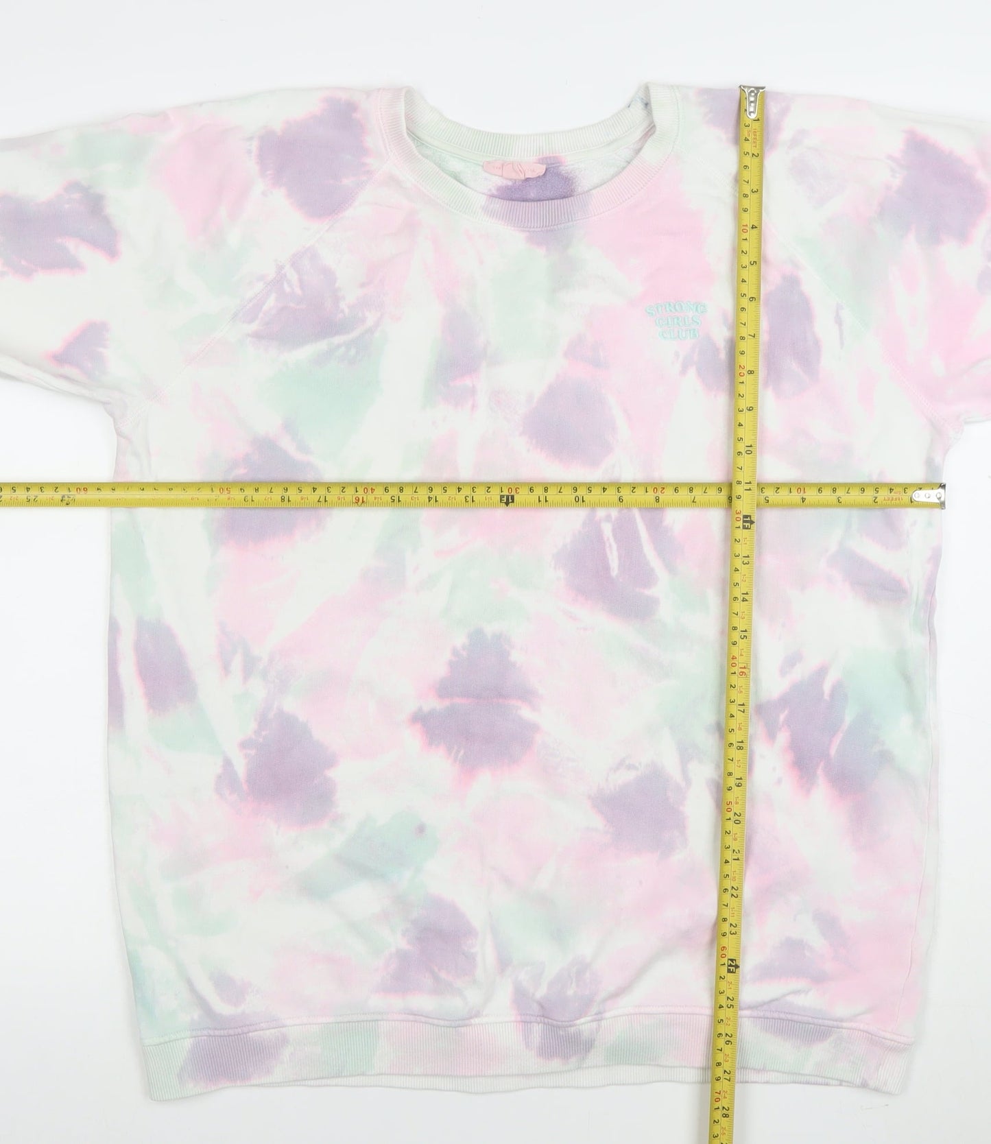 Strong Girls Club Women's Pink Tie-Dye Organic Cotton Pullover Sweatshirt L