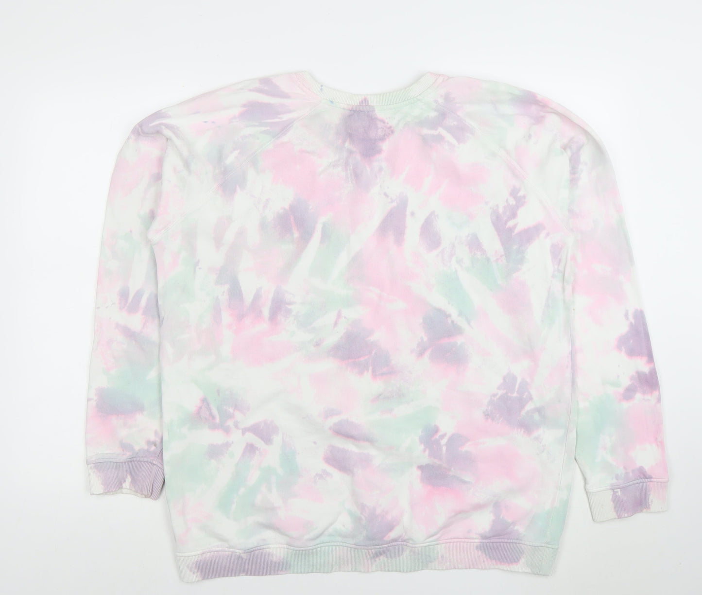Strong Girls Club Women's Pink Tie-Dye Organic Cotton Pullover Sweatshirt L