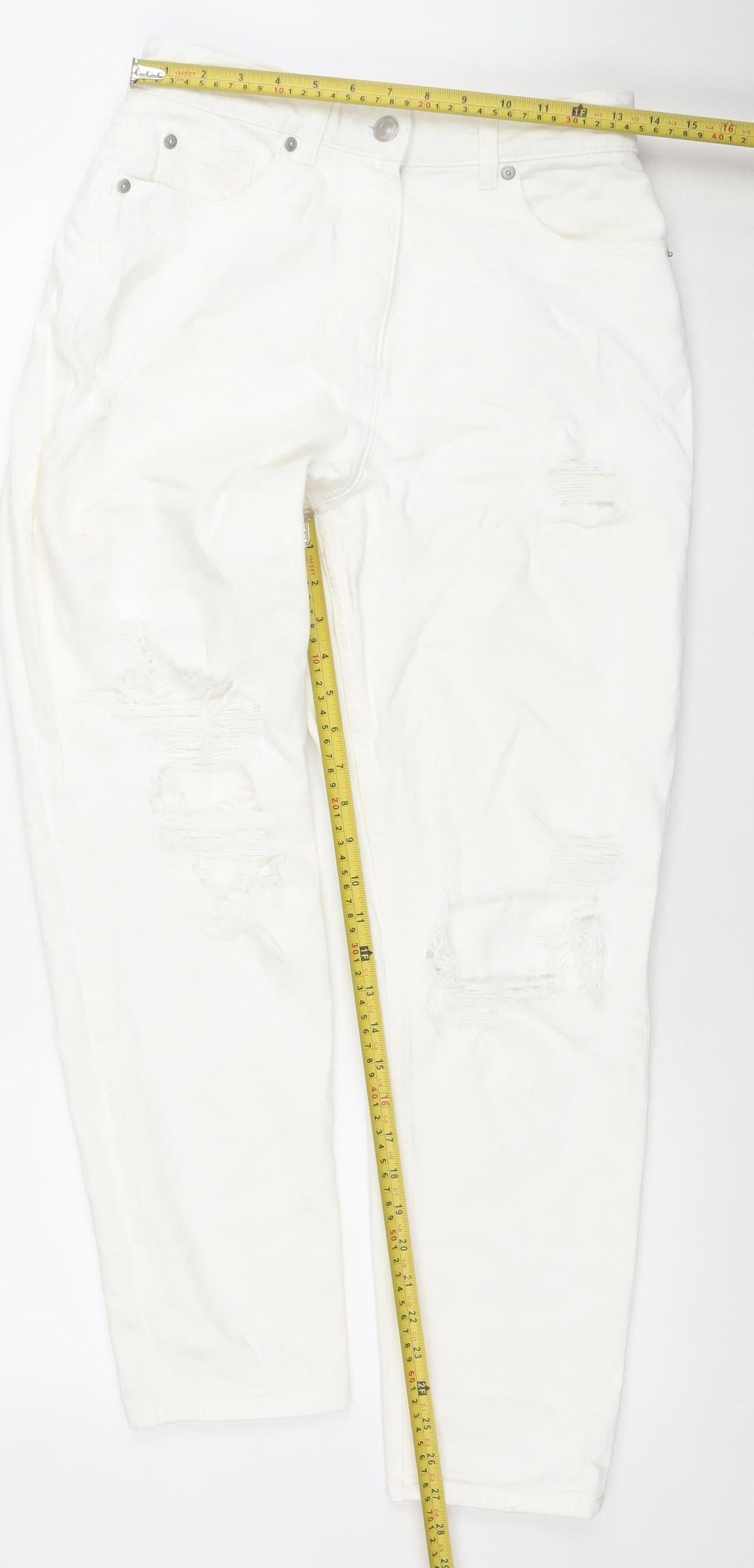 Primark Women’s White Distressed Skinny Jeans Size 10