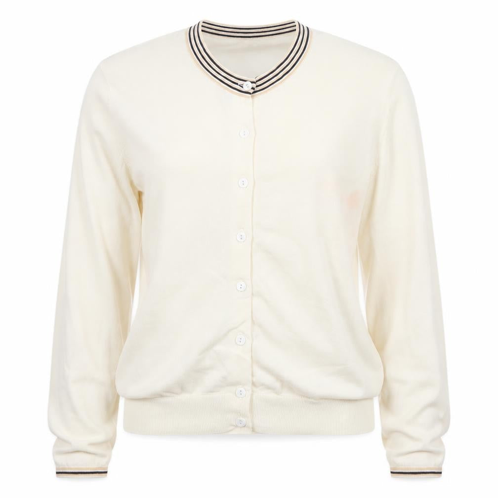 Paul Smith Women Ivory Cotton Collared Button Cardigan L