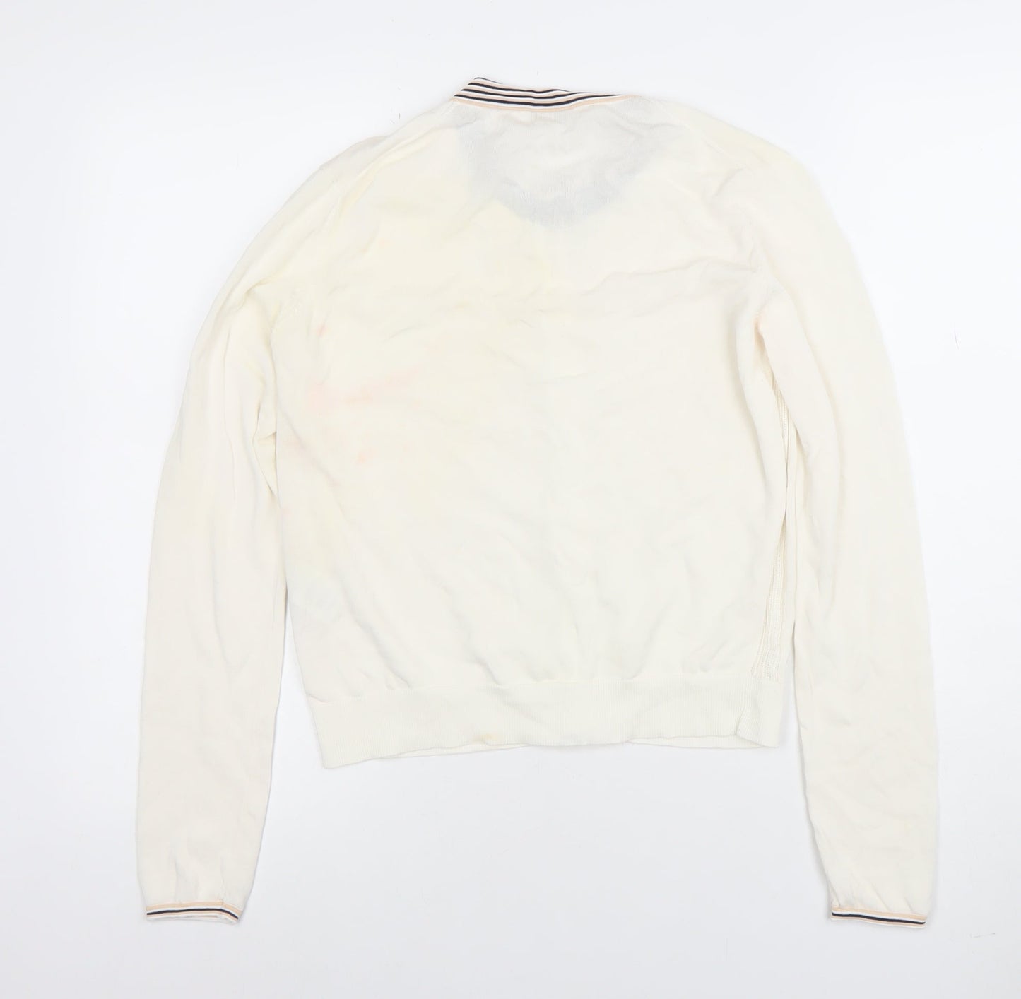 Paul Smith Women Ivory Cotton Collared Button Cardigan L