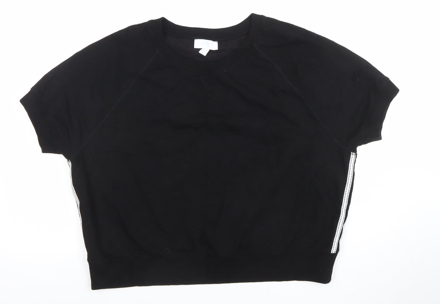 The White Company Women’s Black Lounge Short Sleeve Relaxed T-Shirt Size L
